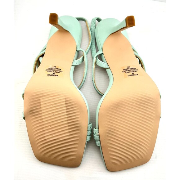 NIB STEVE MADDEN Women's 9 Next Mint Green Strappy Heeled Sandals Stiletto Vegan - Picture 7 of 10